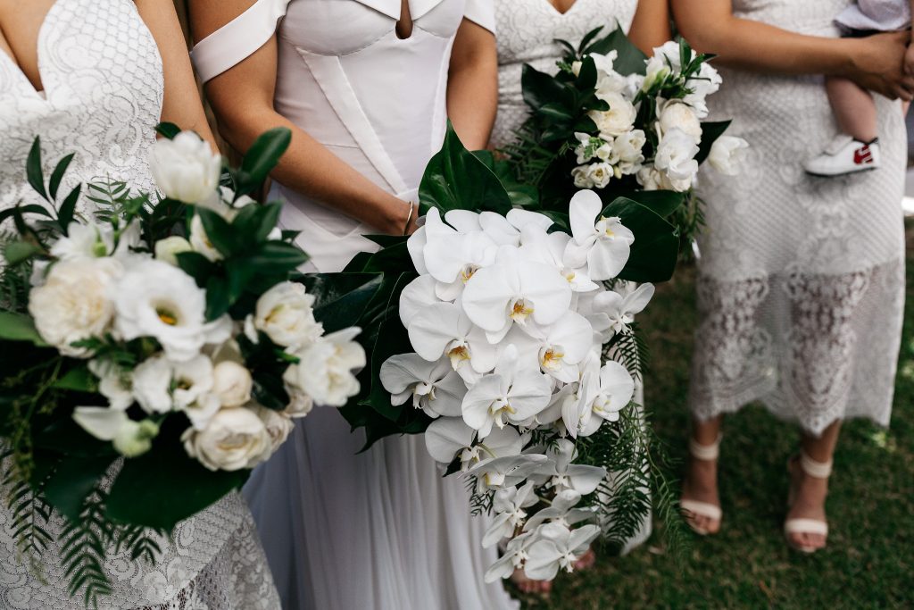 White Orchid Coastal Wedding Bouquet