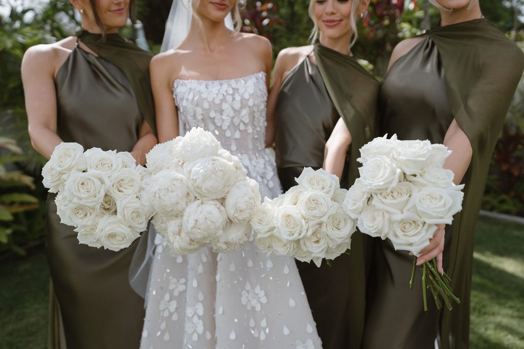 White and Green Florals