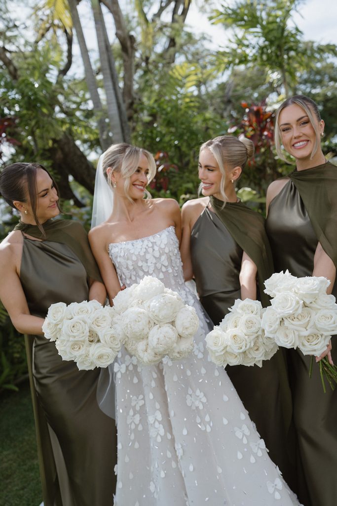 White and Green Florals
